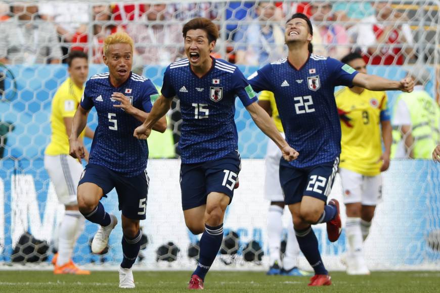 AFP Yuya Osako celebrating after scoring a goal in the second half.